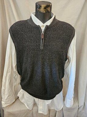 Men's Roundtree & Yorke Sweater Zip Up Neck Pullover Vest Sz XL New
